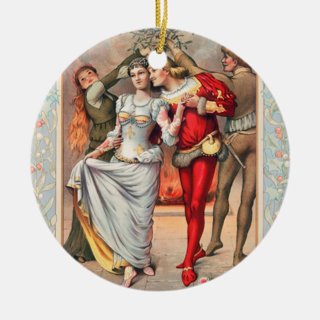 Prang's Christmas Card (ca. 1886)  Ceramic Ornament (Front)