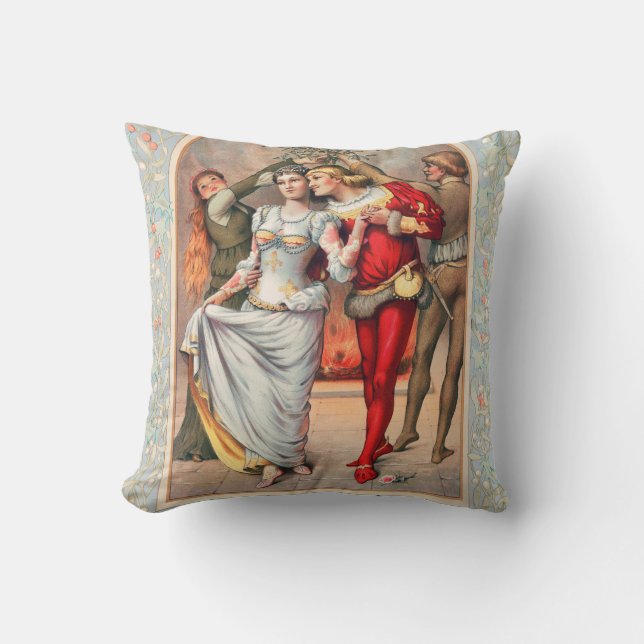 Prang's Christmas Card (ca. 1886) Pillow (Front)