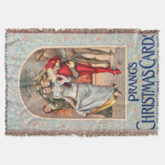 Prang's Christmas Card (ca. 1886) Throw Blanket
