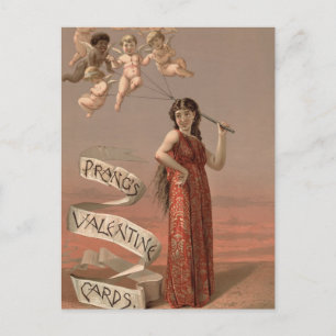 Prang's Valentine Cards AD, Woman & Cherubs