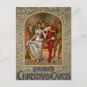 Prang's Vintage Christmas Mistletoe Kiss Postcard