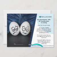 Prank card to embarrass friend, funny medical exam