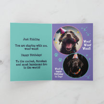 Prank Gay Cruise Birthday Card, Custom Pet Photo