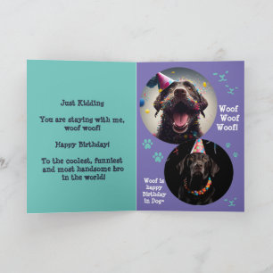 Prank Gay Cruise Birthday Card, Custom Pet Photo Card