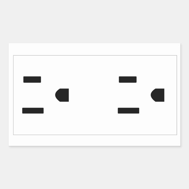 Prank Joke Realistic Fake Plug Socket Rectangular Sticker (Front)