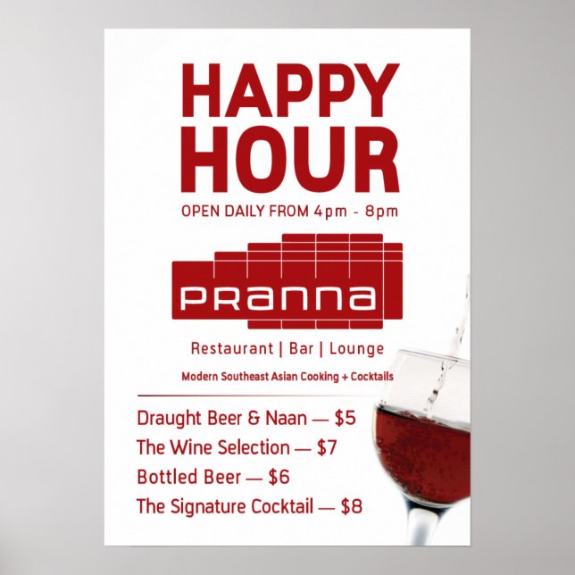 Pranna Happy Hour Poster Lighter Red Jul-23 (Front)