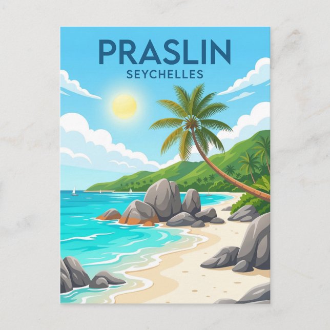 Praslin Island, Anse Volbert, Praslin Postcard (Front)