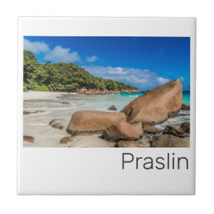 Praslin Seychelles Island Anse Lazio Beach Gift Ceramic Tile