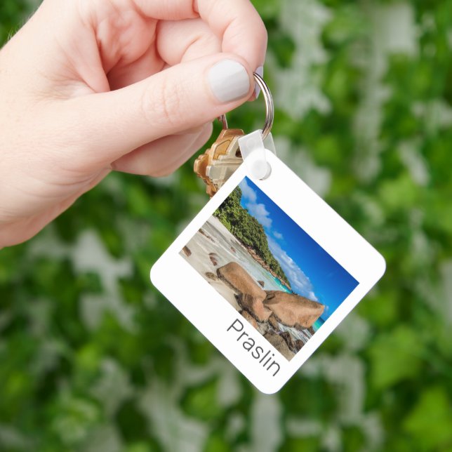 Praslin Seychelles Island Anse Lazio Beach Gift Key Ring (Hand)