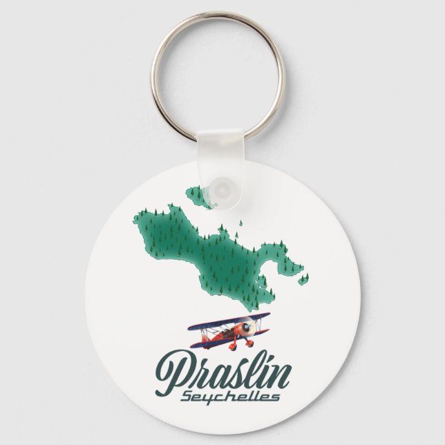 Praslin Seychelles map Key Ring (Front)
