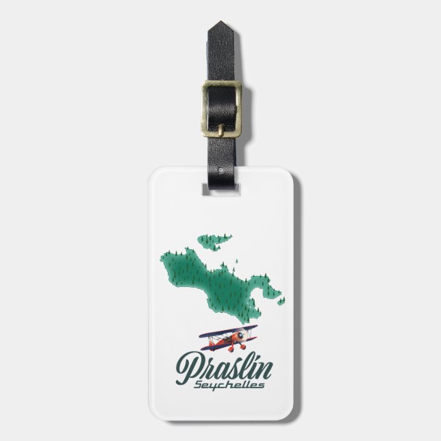 Praslin Seychelles map Luggage Tag (Front Vertical)