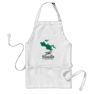 Praslin Seychelles map Standard Apron