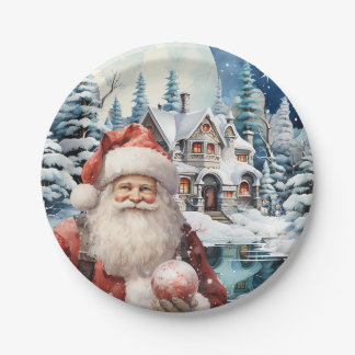 Prato de Papel (Paper Plate) Noite do Papai Noel Paper Plate