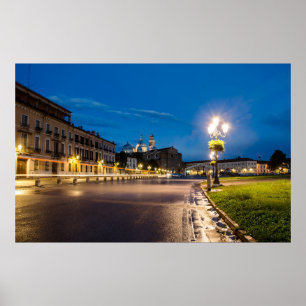 Prato della Valle at night in Padova, Italy Poster