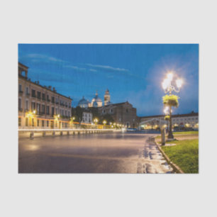 Prato della Valle at night in Padova, Italy Tissue Paper