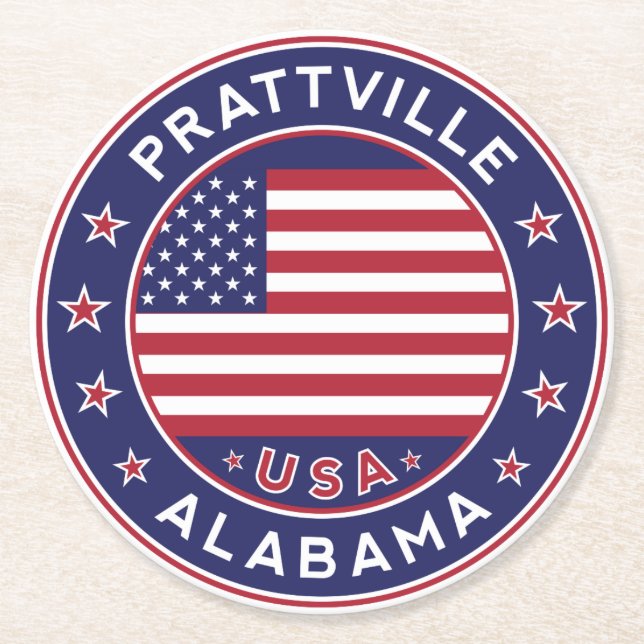 Prattville, Alabama Round Paper Coaster (Front)