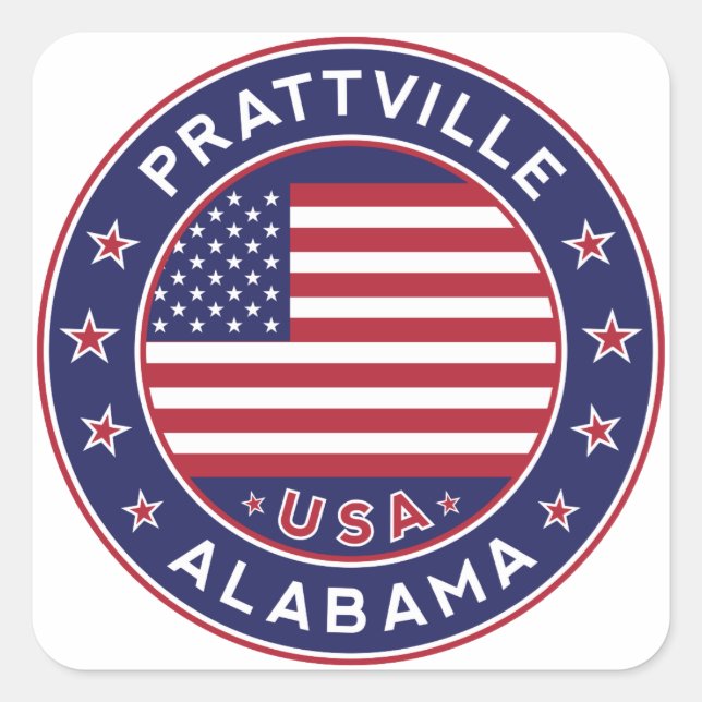 Prattville, Alabama Square Sticker (Front)