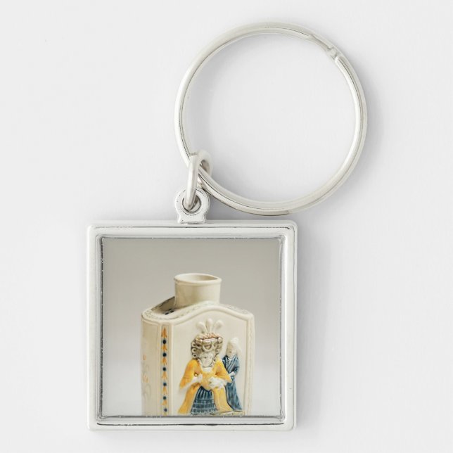 Prattware tea caddy key ring (Front)