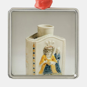 Prattware tea caddy metal tree decoration