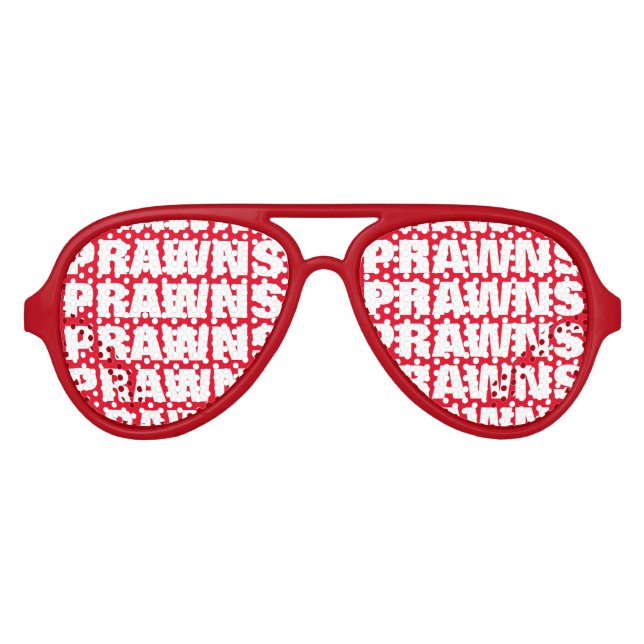 Prawn obsession party shades. Sea food sunglasses (Front)