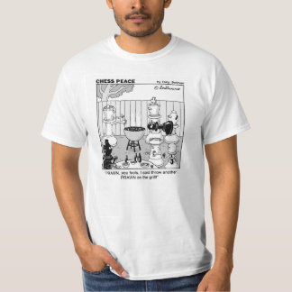 "Prawn on the grill" Chess Peace cartoon T-Shirt