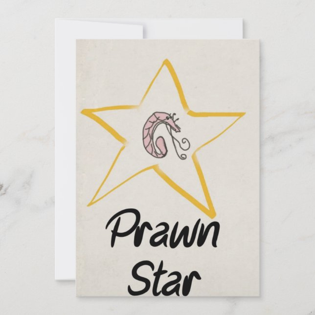 Prawn Star pun greetings card (Front)