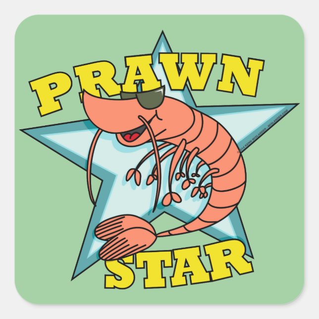 Prawn Star Square Sticker (Front)