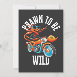 Prawn to be wild sea food pun holiday card