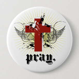 pray 10 cm round badge