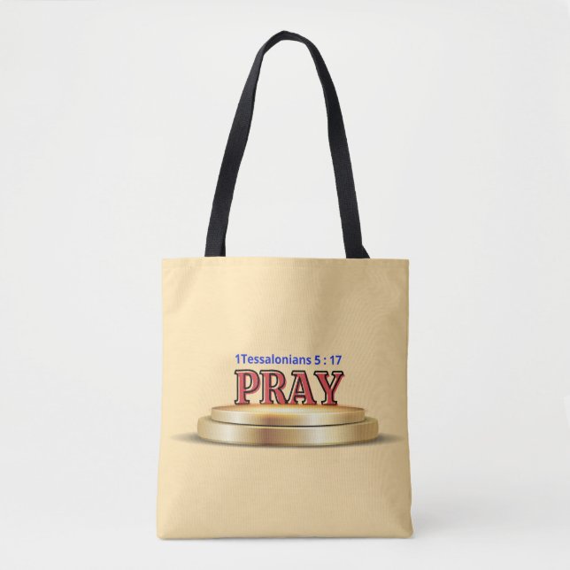 Pray 1 Tes 5:17-Tote Bag (Front)