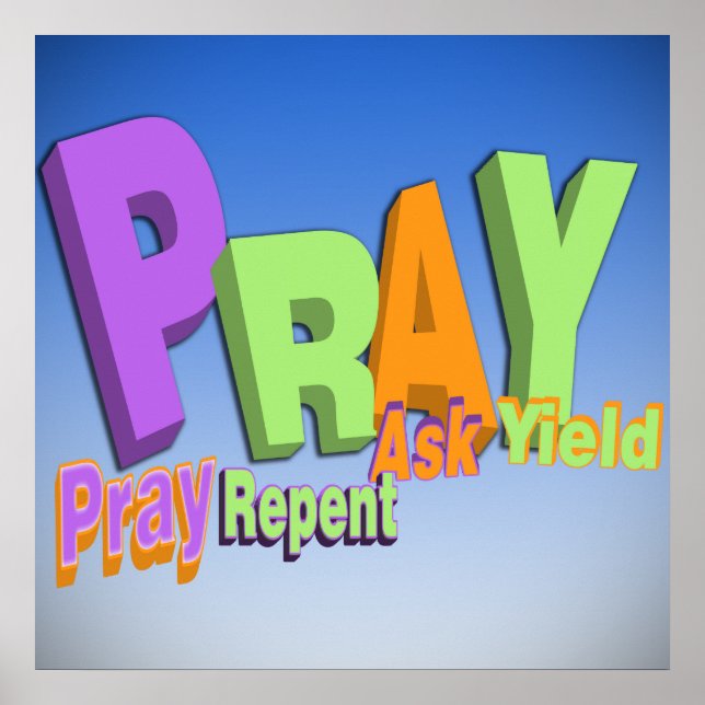 PRAY ACRONYM - PRAY REPENT ASK YIELD POSTER (Front)