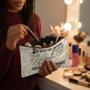 Pray And Don’t Worry Christian Faith Style Accessory Pouch