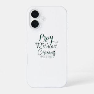 Pray Bible Verse Christian Prayer Green and White iPhone 16 Case