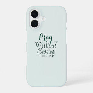Pray Bible Verse Christian Prayer Light Green iPhone 16 Case