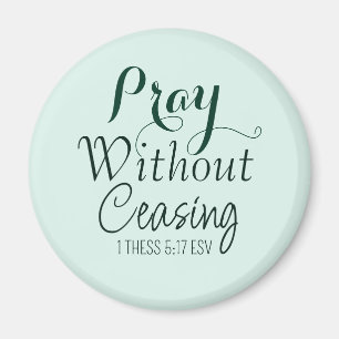 Pray Bible Verse Christian Prayer Light Green  Magnet