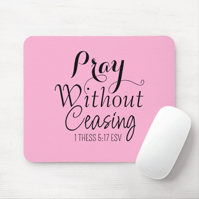 Pray Bible Verse Christian Prayer Light Pink Mouse Pad (With Mouse)