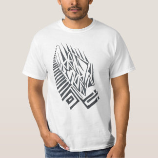 Pray Black White Abstract Tribal Tattoo Art T-Shirt