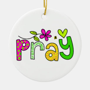 Pray Ceramic Tree Decoration