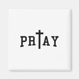 Pray Christian Cross Art Christian Quote Religous Magnet