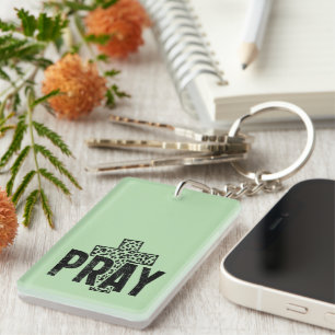 Pray Christian Faith Cross Prayer Key Ring