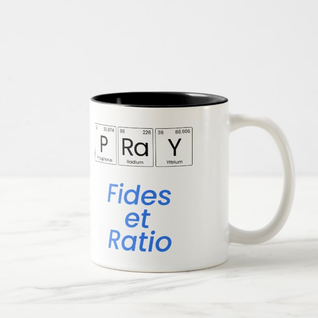 Pray: Fides et Ratio Two-Tone Coffee Mug (Right)