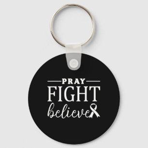Pray Fight Believe Breast Cancer Awareness Key Ring