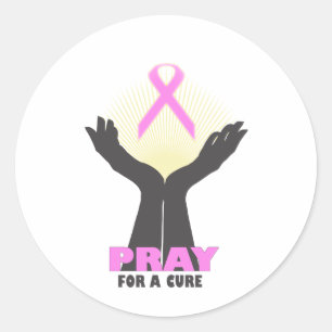 Pray For A Cure Classic Round Sticker