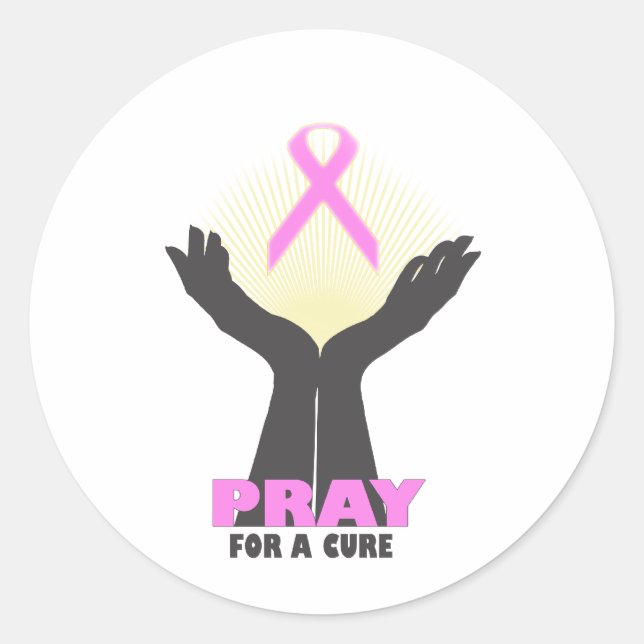 Pray For A Cure Classic Round Sticker (Front)