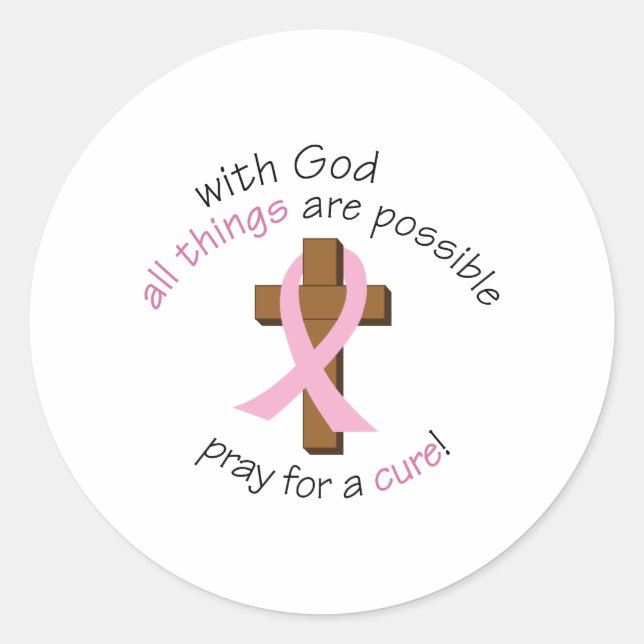 Pray For A Cure Classic Round Sticker (Front)