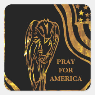 PRAY FOR AMERICA SQUARE STICKER