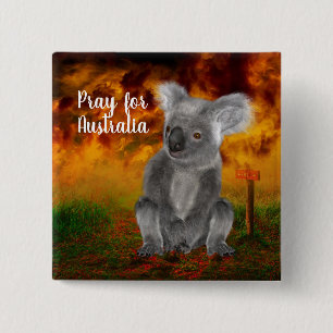Pray for Australia 15 Cm Square Badge