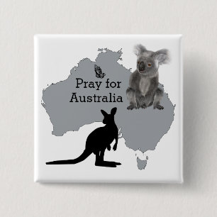 Pray for Australia 15 Cm Square Badge