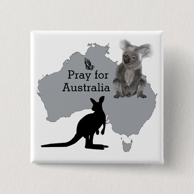 Pray for Australia 15 Cm Square Badge (Front)