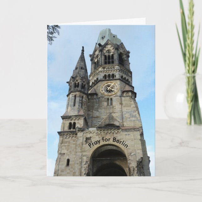 Pray for Berlin Kaiser Wilhelm Memorial Church Holiday Card (Front)